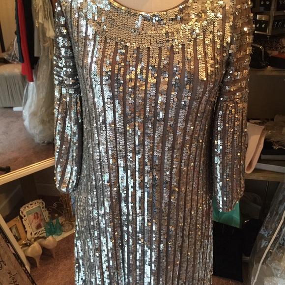 STRADIVARIOUS Size Small, Sequin over nude colored lining - Picture 2 of 7